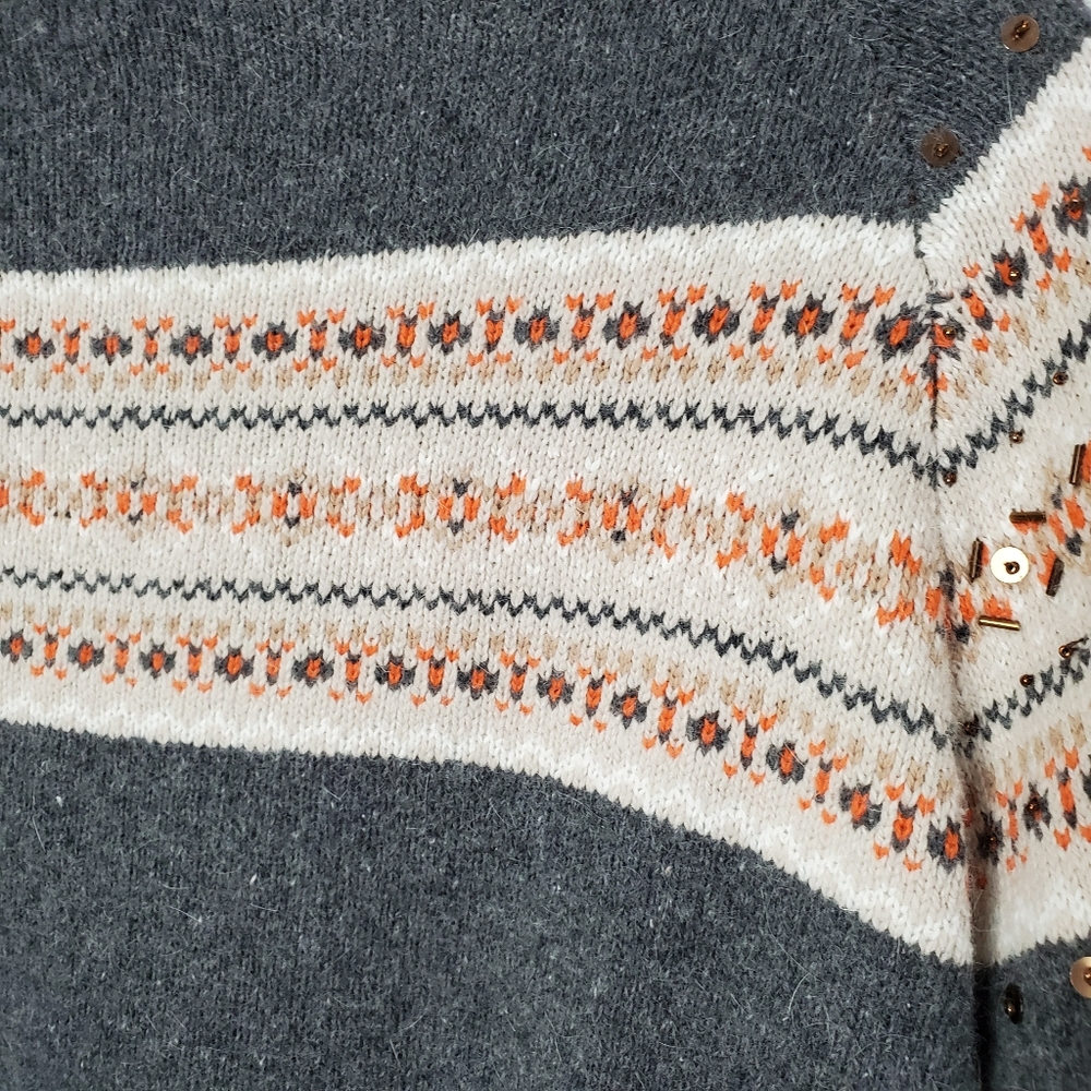RELATIVITY Rabbit Hair Embellished Cardigan Sweater - Picture 4 of 5